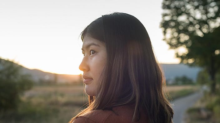 girl and golden hour