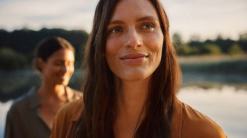two women enjoying nature